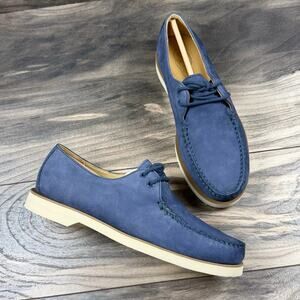 NIB Sperry Captains Oxford 9 Navy Blue Nubuck Leather Lace Up Boat Shoes Loafers